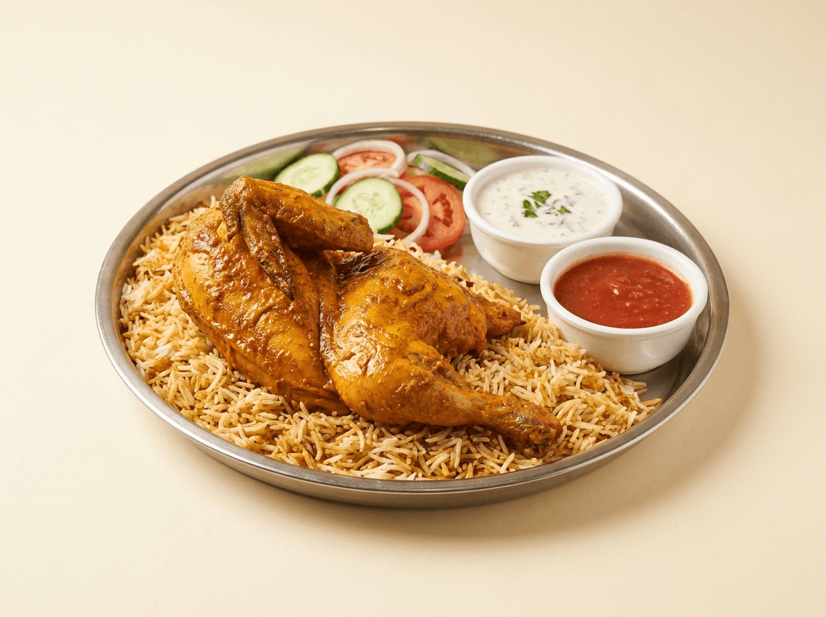 Half Rice Chicken Sajji